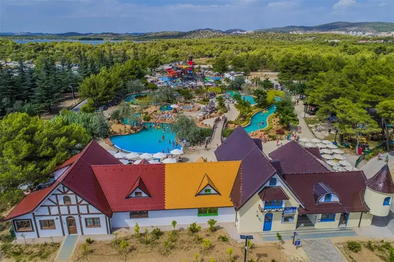 Waterslides at Aquapark Dalmatia in the Amadria Park resort near Šibenik